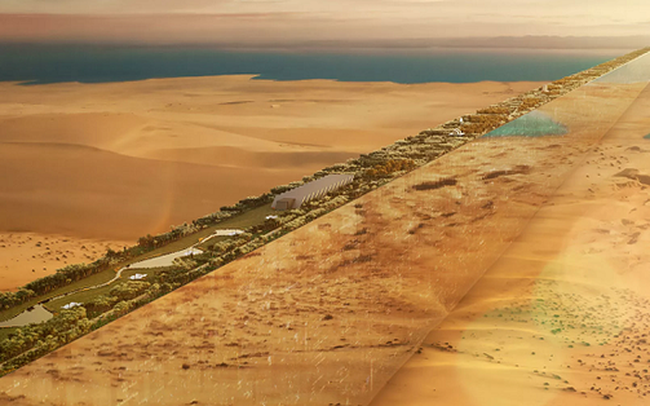 Dự án thành phố Đường Thẳng của Ả-rập Xê-út: chỉ rộng 200 mét, nhưng dài tới 170 km